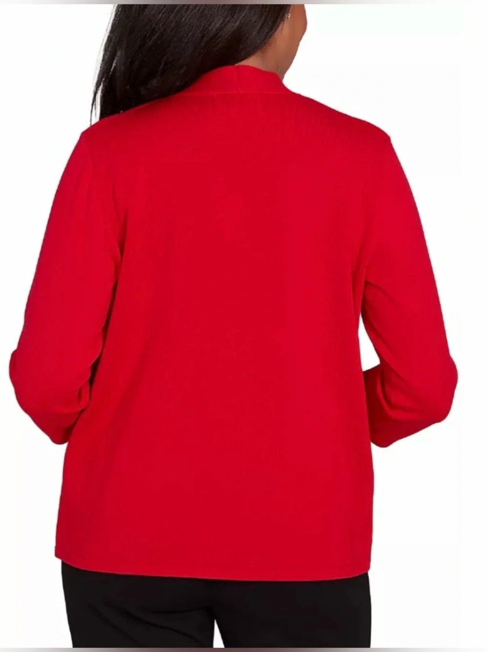 Alfred Dunner Women's Jet Setter Red Black Geometric Inner Two In One Sweater 3X